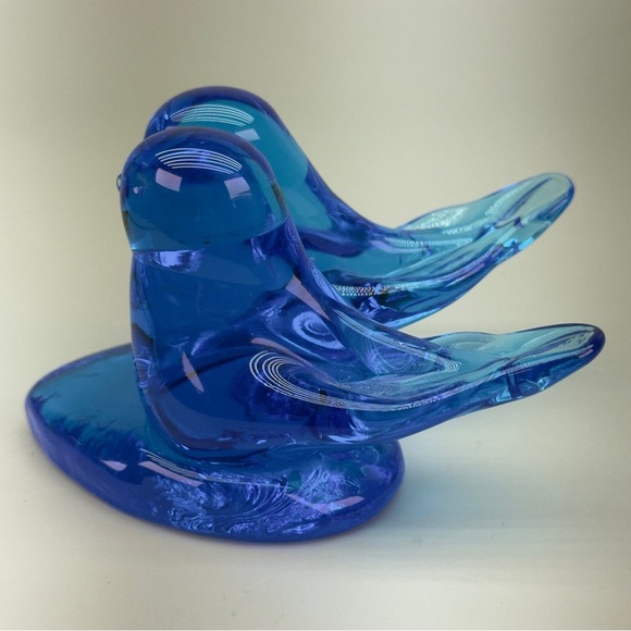 Handblown Signed Leo Ward 1994 
Cobalt Blue Bluebird of Happiness - Picture 5 of 9